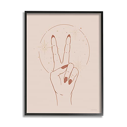 Stupell Industries Casual Peace Sign Hand Symbol Painted Nails, Design