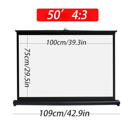 Pantalla portátil manual de proyección 50 pulgadas 4:3 miniatura 6