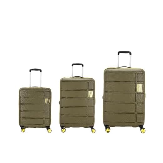 Kamiliant by American Tourister Harrier Zing 3 Pc Set 56 cms, 68 cms & 78 cms- Small, Medium & Large (PP) Hard Sided 8 Wheels Spinner Luggage Set/Suitcase Set/Trolley Bag Set (Miliatry Olive)