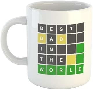 Best Dad in the World Wordle Mug | Father's Day Mugs | Father's Day Gift | Fathers Day | Wordle Mugs | Gift for Dad | Novelty Wordle Father's Day Mug