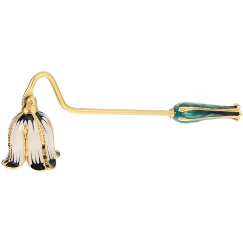 Candle Snuffer Extinguisher with Handle Vintage Wick Flame Snuffer Candle Stopper for Putting Out Candles Flame Safely Antique Wick Trimmer Candle Lovers Flower Design