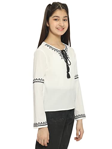 Image of Natilene Girl's Embroidered Regular Fit Blouse