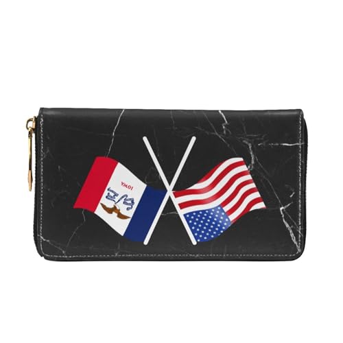 American And Iowa Flag Wallet Card Bag3