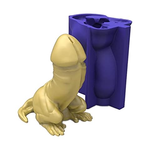WANMEI Funny Penis Head Lizard Dinosaur Body Shape Candle Epoxy Resin Mold Aromatherapy Plaster Silicone Mould DIY Crafts Ornaments Casting Tools Cover