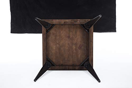 LSSBOUGHT Wood and Metal Square Dining Table, 31.5" W×31.5" L