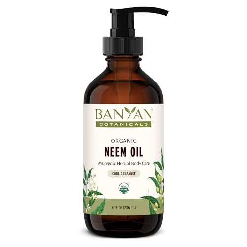 Banyan Botanicals Organic Neem Oil – Cooling & Soothing Ayurvedic Neem Oil – Supports Healthy Radiant Skin – 8 oz. – Non-GMO Sustainably Sourced Abhyanga Massage Oil