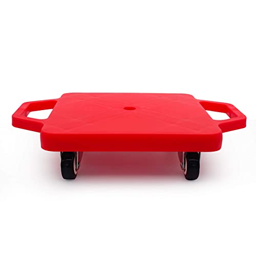 Arkyomi Enfant Planche a Roulette,Chariot de Transport à roulettes avec Trou de préhension,Plateau demenagement a Roulette socles roulants 30 * 30cm Rouge