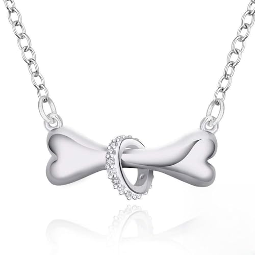 Collier pendentif os argent 925 femme, chaîne fine minimaliste et bijou géométrique tendance