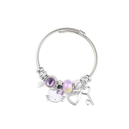 Image of YouLuo Cute Necklace Charm Bracelet Set,Personalized Jewelry Gift for Women | Cute Charm Bracelet, Adjustable Stainless Steel Bracelet, Anime Cartoon Accessories Bracelets for Women Gift and Friendship