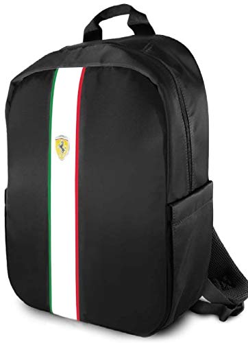 Ferrari: Mochila de 15 pulgadas con logotipo de metal y nailon con conector USB