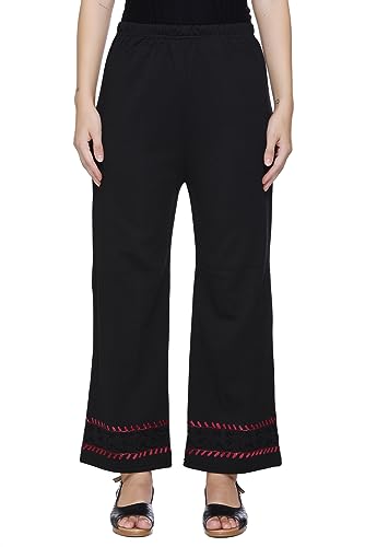 Image of Rosary Women's Woolen Winter Embroidered Kurta with Palazzo | Warm Ethnic Suit Set - 2 Piece Outfit