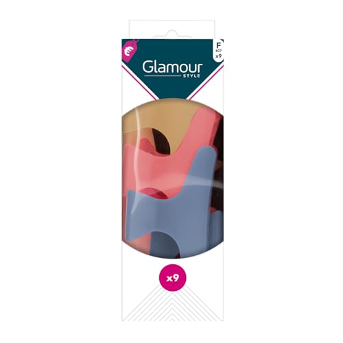 Lot de 9 pinces à cheveux multicolores GLAMOUR STYLE pour coiffage quotidien