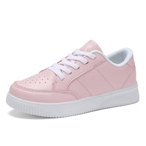 DSWED Black Boys Running Shoes for Girls Leather wear Athletic Kids Fashion Sneakers Tennis Shoes Big Kid Size