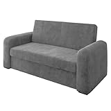 Sofá Cama Versátil 2 Lugares Veludo Selmer (CINZA)