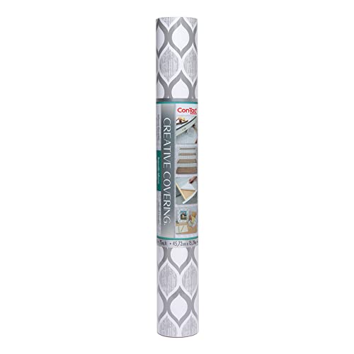 Con-Tact Brand Creative Covering, Self-Adhesive Shelf Liner, Multi-Purpose Vinyl Roll, Easy to Use and Apply, 18'' x 50', Savoy Stone