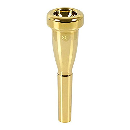 Whitelotous Gold Plated Trumpet Mouthpiece Meg 3C Size for Bach New