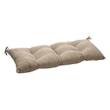 Pillow Perfect Monti Chino Solid Indoor/Outdoor Wicker Patio Sofa/Swing Cushion Tufted, Weather and Fade Resistant, 18.5