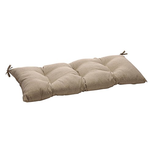 Pillow Perfect Monti Chino Solid Indoor/Outdoor Wicker Patio Sofa/Swing Cushion Tufted, Weather and Fade Resistant, 18.5