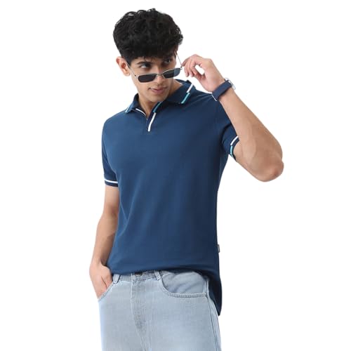 Image of Urbano Fashion Men's Solid Regular Fit Half Sleeve Cotton Polo T-Shirt
