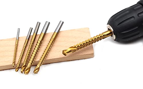 6 piezas de brocas para sierra de ranura con recubrimiento de titanio para carpintería, madera, metal y plástico, brocas de perforación de 3 a 8 mm miniatura 4