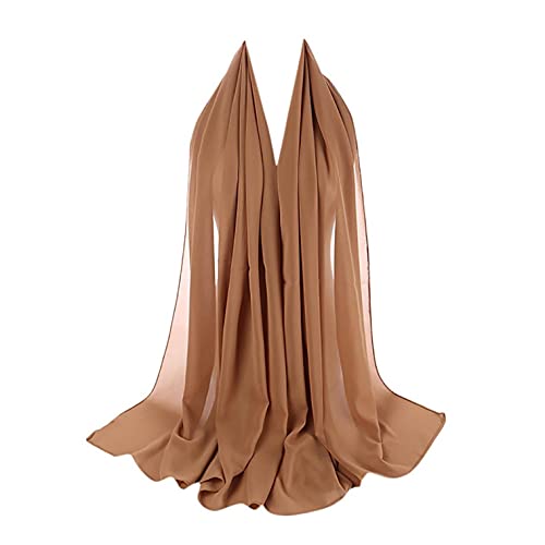 Hanomes Schal Damen weicher chiffon hijab Damen Chiffon Seersucker Schal Perle Muslim Schal Kopftuch Für Frauen Cover