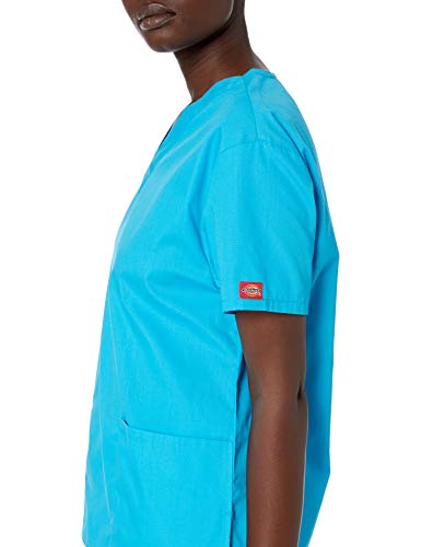 Image of Dickies Women's Jr. Fit V-Neck Scrub Top Multiple Patch Pockets