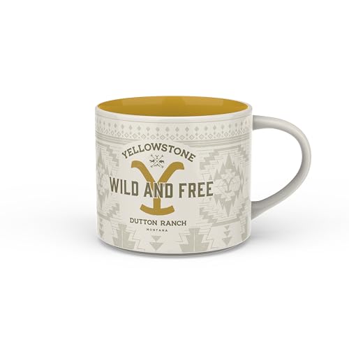 Zak Designs Yellowstone Ceramic Coffee Mug for Hot Drinks at Home, Collectible Keepsake (15 oz, Dutton Ranch)