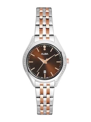 Alba Stainless Steel Women Analog Wristwatch Ah7Bt1X1, Brown Dial, Silver Band (B0CD84MXGZ) Amazon Price History, Amazon Price Tracker