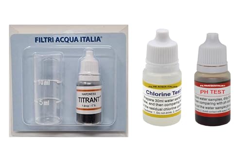 Titrant - Kit de análisis de la dureza del agua para medir la cal con prueba de pH y prueba de cloro