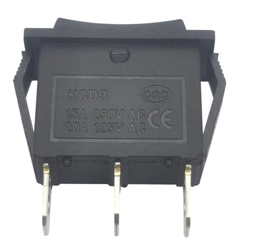 Emmui 3 Pins 3 Position ON/Off/ON Black Toggle Rocker Switch AC 20A/125V 15A/250V Widely Used for Car Auto Boat Household Appliances Equipment etc