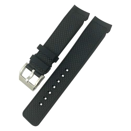 Bracelet montre caoutchouc 22mm noir avec système à changement rapide