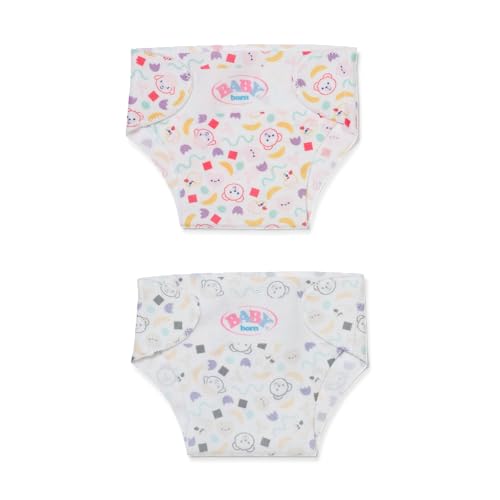 Baby Born Pañales, 2 pañales de Tela Aptos para muñecas de 36 cm