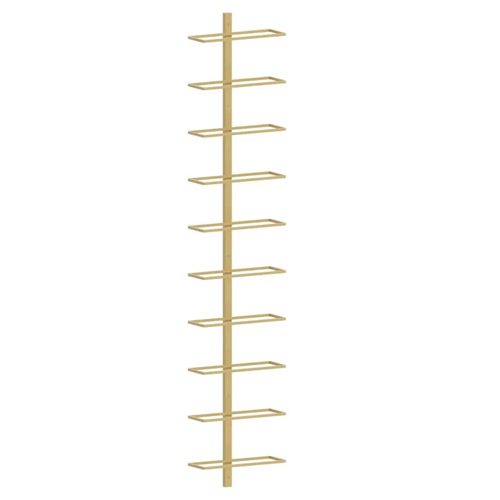 Wand-Weinregale aus goldenem Metall 2 Stück 24x9x120 cm für 10 Flaschen Flaschenhalter für Küche Barregal Speisekammer Lagerung und ordentliche Aufbewahrung von Weinflaschen