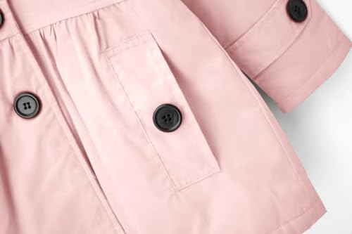 BINPAW Girls' Cotton-Padded Trench Coat Thicken Warm Single Breasted Outerwear Coat with Detachable Hood3