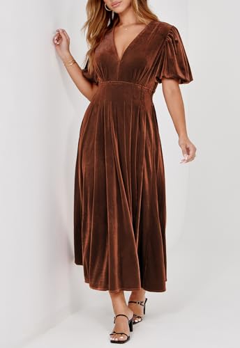 Image of Maxigerui Women's Velvet Maxi Dress Formal Dresses for Wedding Guest Dress