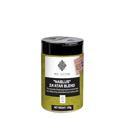 Med Cuisine "Nablus" Za'atar Mix 130GR Shaker! - A Staple Herb Blend in Middle Eastern Kitchens - Aromatic Middle Eastern Spice Mix - Vegan Food Seasoning Mix