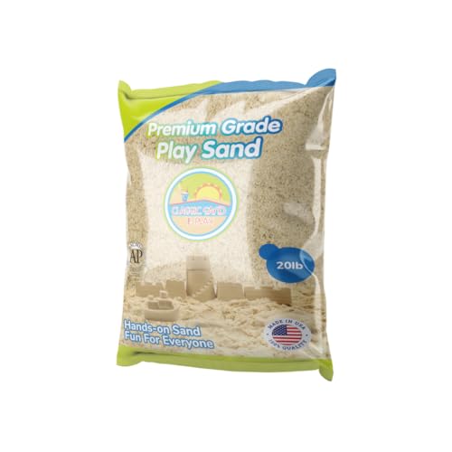 Classic Sand and Play Sand for Sandbox, Table, Therapy, and Outdoor Use, 20 lb. Bag, Natural, Non-Toxic, Wet Castle Building for Creativity and Stimulates Sensory Skills