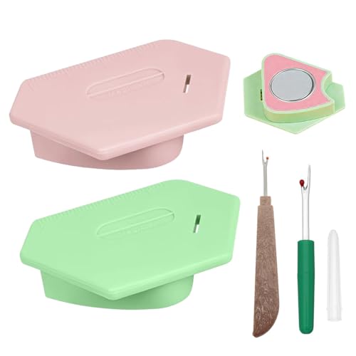 2Pcs Magnetic Seam Guide for Sewing Machine Polygonal Hemmer Guide with 2Pcs Seam Ripper for Seaming Universal Sewing Machine Parts Sewings Accessories for Magnet Making Machines