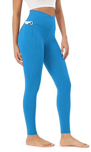 ODODOS Cloud Feeling Crossover Full Length Leggings with Pockets for Women 28