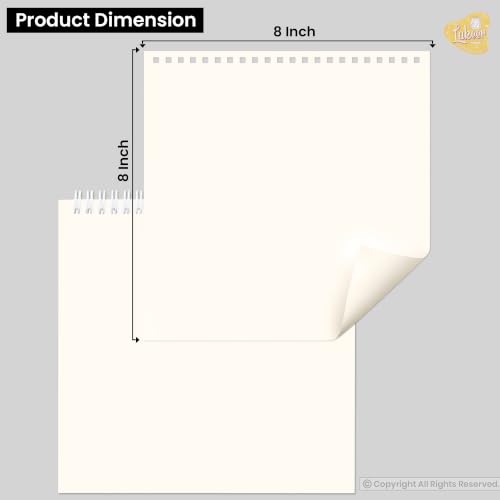 Image of Lakeer Watercolor Wire-O Sketchbook - 8x8 inch | Cold-Pressed Watercolor Paper with Cotton-25 Sheets (50 Pages), 250 GSM | Mixed Media, for Artist-(Acid Free)