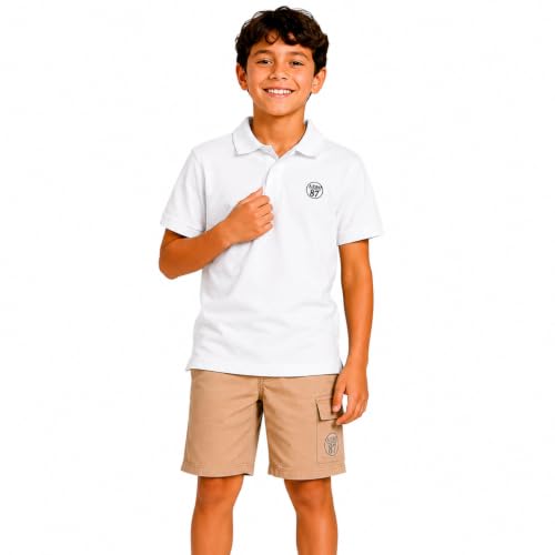 Image of AEROPOSTALE Boys Shorts Set 2 Piece Polo Shirt and Matching Shorts | Structured Collar, Two-Button Placket, Embroidered Logo Detail, Short Sleeve Design