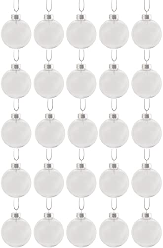 Creative Hobbies® - Bulk Value Pack of 25 pcs - 67mm (2-5/8 Inch) Round Clear Plastic Ball Ornaments - Great for Crafting DIY Christmas Ornaments - Thumbnail 5