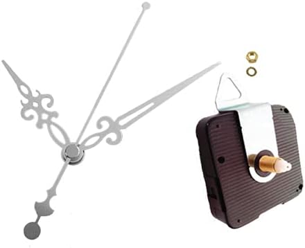 Dhorcas (#012) 1/2" Threaded Motor and Silver 3 1/2" Hands and Hanger, Quartz Clock Movement Kit for Replacement