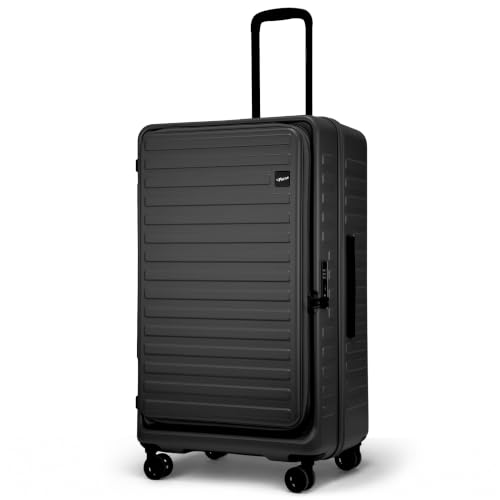 Image of F Gear Windsor Large 76cm German Makrolon Polycarbonate|Japanese Hinomoto Wheel|Front-Opening Trunk-Style Hard Luggage|Check-in Suitcase Travel|Laptop sleeve, Expandable, Anti-Theft Zipper| Steel Grey