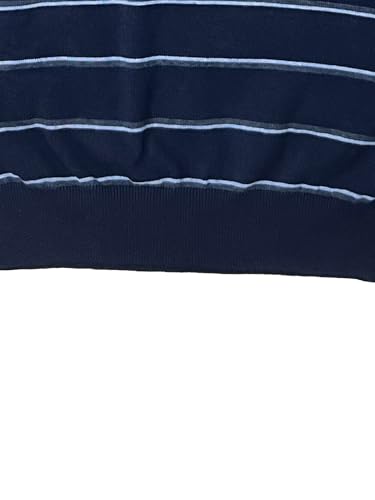 Krumba Mens Long Sleeve Plus Size Navy&Blue Stripe Design Sweater2