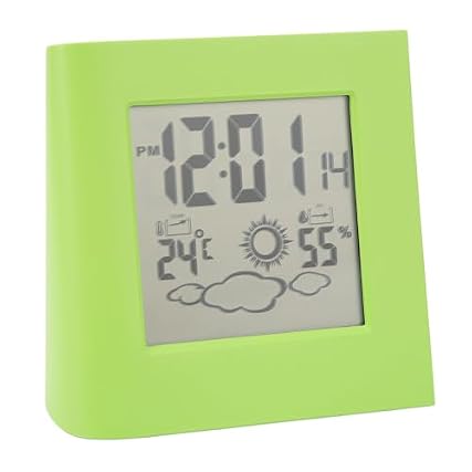 VGEBY Digital Alarm Clock, Solar Battery Dual Energy Weather Forecast Temperature Humidity Clock