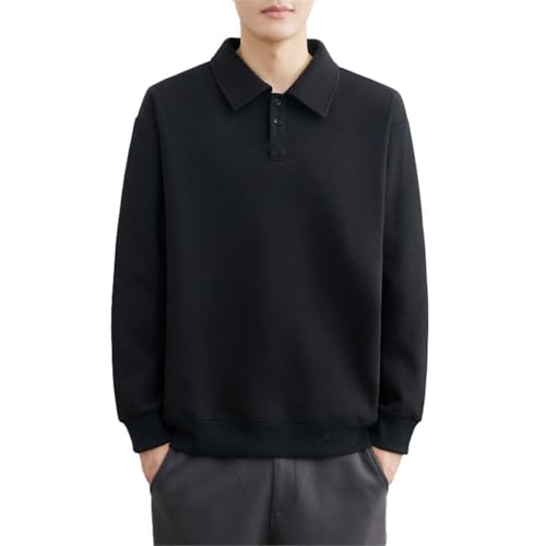 Sweat-shirt noir pour homme avec col à revers élégant