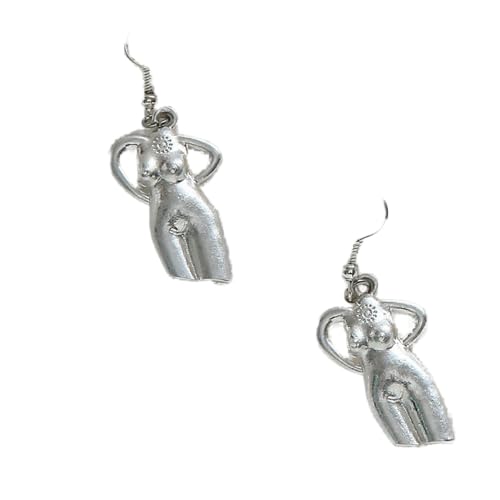 Pendientes de plata para mujer, diseño simple de metal hueco, asimétrica irregular, estatua abstracta, cuerpo, cara, curva, aretes de gota para mujer, regalo para novia, esposa, hermana, hija, madre