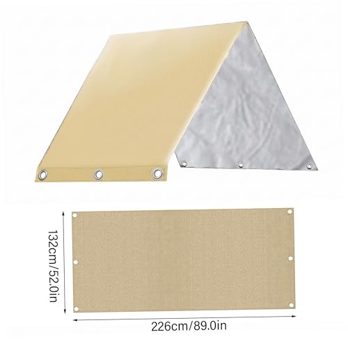 Toldo de parque infantil beige impermeable de 52x89 pulgadas con bloqueo UV 7