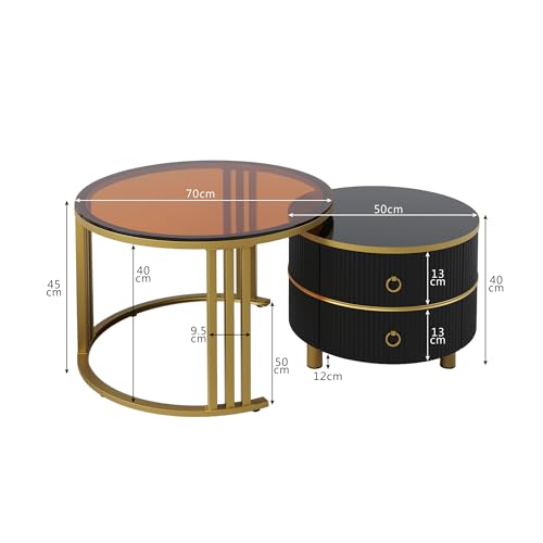 Table basse gigogne gain de place pour optimiser les petits salons avec tiroirs - 4